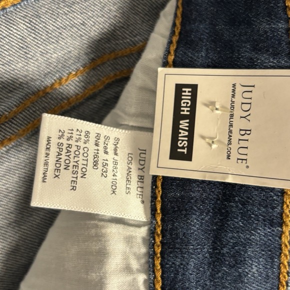 Judy Blue Flare Jeans Womens 15/32 Blue Dark Wash Stretch Denim High JB82588 - Picture 12 of 16